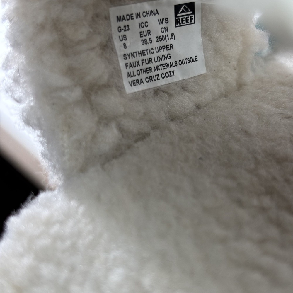 Reef Vera Cruz Cozy Women's US 8 Night Faux Fur Shearling Comfort Slide Sandals - Picture 16 of 16